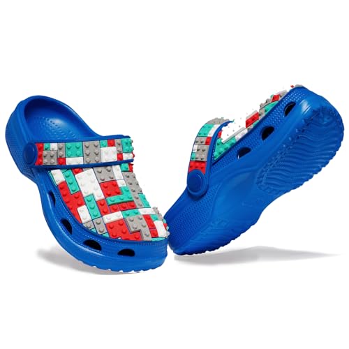 HEPPYMABBY Kids Boys Girls Slides Sandals Size 13 Non-Slip Novelty Clogs Boys Girls Garden Shoes Comfy Child Slipper for Beach Pool Shower Indoor Outdoor Sandals Red Green White — view 2