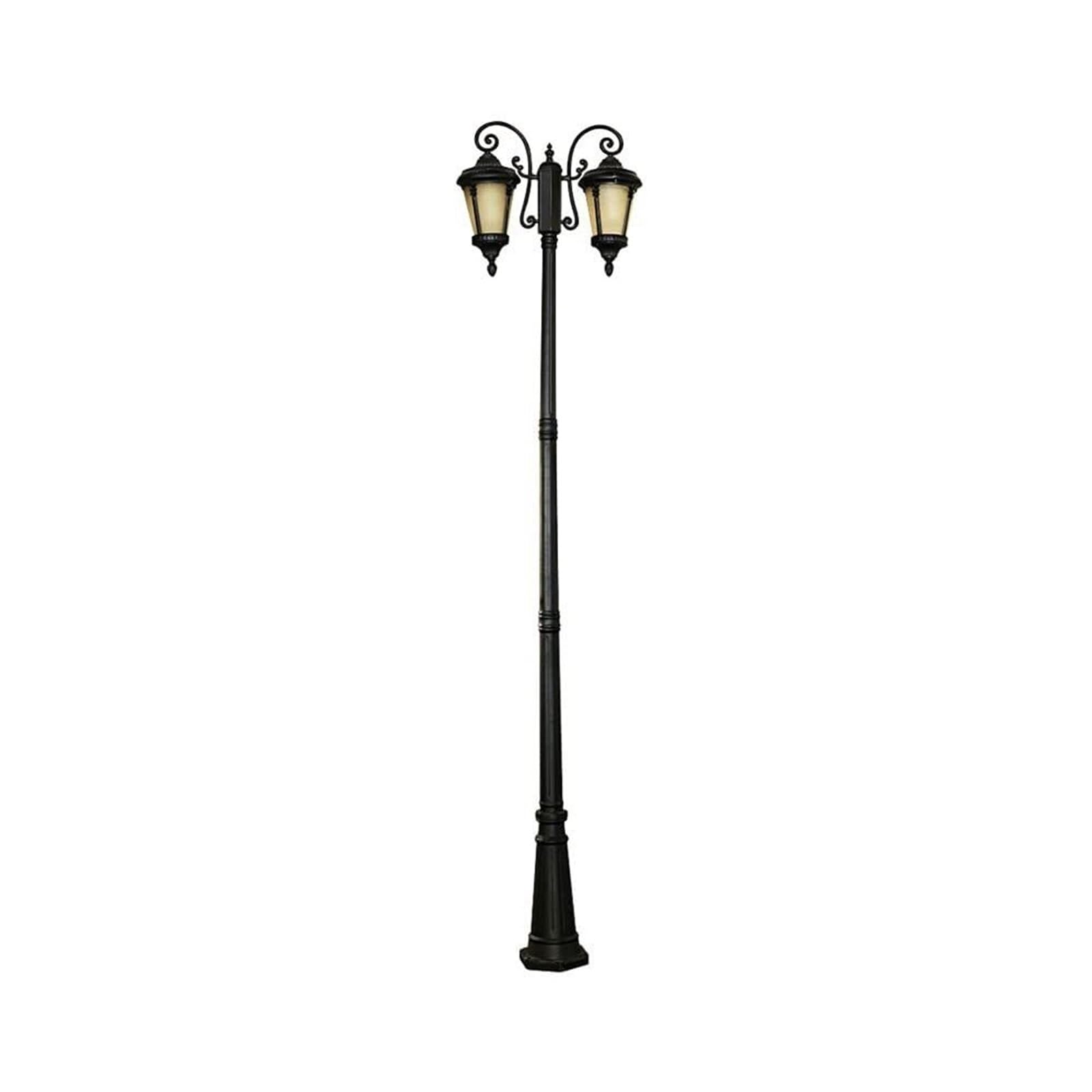 QUSYZD Solar Post Lights Outdoor Lamp Post Light, Lamp Post Lights Outdoor,2-Light Ip56 Waterproof Floor Lamp Garden Street Light Anti-Rust Aluminum High Pole Light Landscape,Height 200cm
