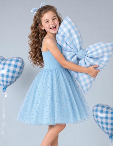 Image of PATPAT Girl's Tulle Dress Tutu Party Birthday Poster Formal Fancy Flower Princess Dresses