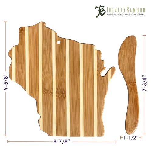 Tabla para servir Totally Bamboo Wisconsin con cuchillo miniatura 6