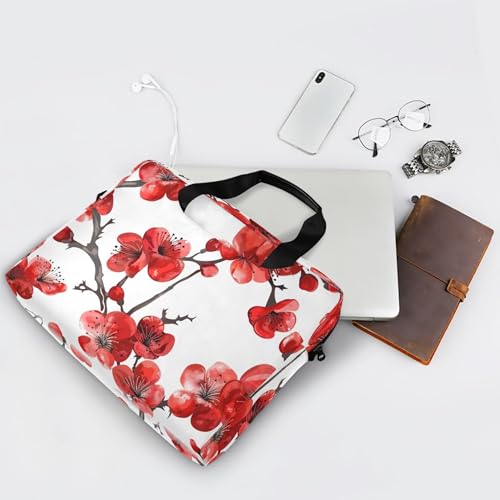 Bolsa Maletín para Laptop con Estampado Flores Roja 13-15.6" miniatura 7