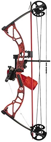 Cajun Bowfishing Shore Runner Ext Compound Bowfishing Bow Ready to Fish Kit with Brush Fire Arrow Rest, Bowfishing Bottle Reel, Blister Buster Finger Pads, Fiberglass Arrow, Red, One Size