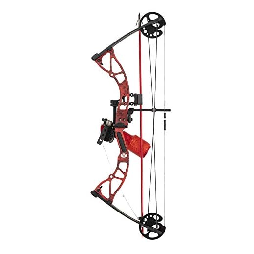 Cajun Bowfishing Shore Runner Ext Compound Bowfishing Bow Ready to Fish Kit with Brush Fire Arrow Rest, Bowfishing Bottle Reel, Blister Buster Finger Pads, Fiberglass Arrow, Red, One Size