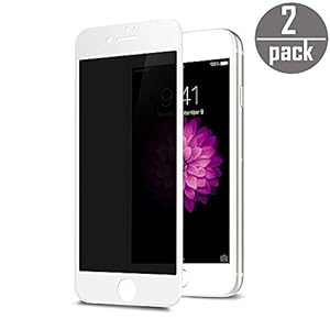 FiiMoo Schutzfolie Kompatibel mit iPhone 8 / iPhone 7, [2 Stück] [3D-Vollabdeckung] [9H-Härte] [Case Friendly], Anti-Spy Displayschutzglas für iPhone 8 / iPhone 7 （Weiß ）