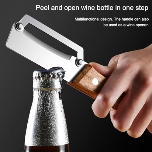 Miniatura 7 de 2 Piezas Pelador Multifuncional, Cuchillo Pelador Con Hoja De Acero Inoxidable Y Mango De Madera Ergonómico, Herramienta 3 En 1 Pelador Cortador Con Abridor De Botellas Peladora Ralladora