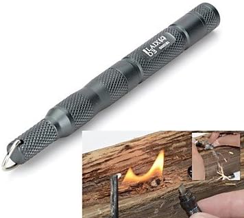 LAIX D3 EDC Outdoor Wilderness Survival Multi-Function Tactical Tools Stone Flint + Compass - Gray