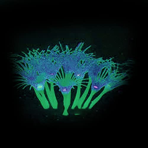 輝く水槽の装飾 | 人工珊瑚の装飾 - 水族館の水槽の装飾のための吸盤付きの輝くシリコーンシミュレーションサンゴ植物の装飾