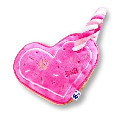 PAWTY Love Heart Dog Toy - Juguete de Peluche para Perros Pequeños y Medianos