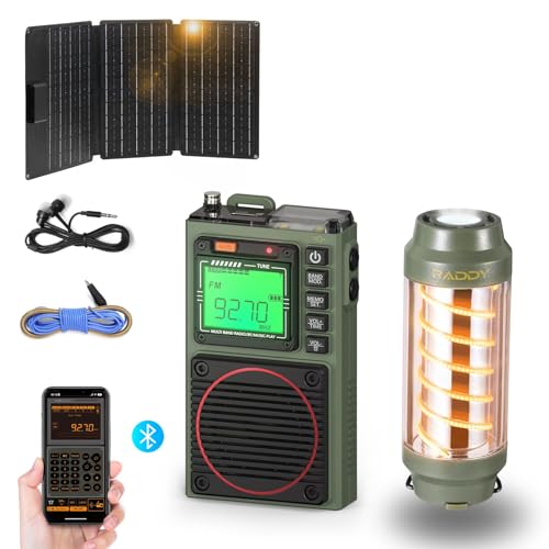 Raddy RF75A Radio AM/FM/SW con Linterna y Panel Solar
