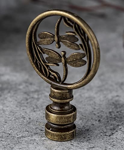 2 Packs Lamp Finial Cap Knob, Dragonfly Design Lamp Decoration For Lamp Shade, Antique Brass, 1-3/8 Inches #TOP1