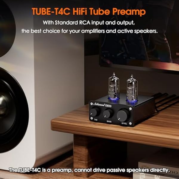 Nobsound Mini Tube HiFi Preamplifier стереофонический предусилитель класса A с регуляторами низких и высоких частот для домашних усилителей активных колонок настольных аудиосистем