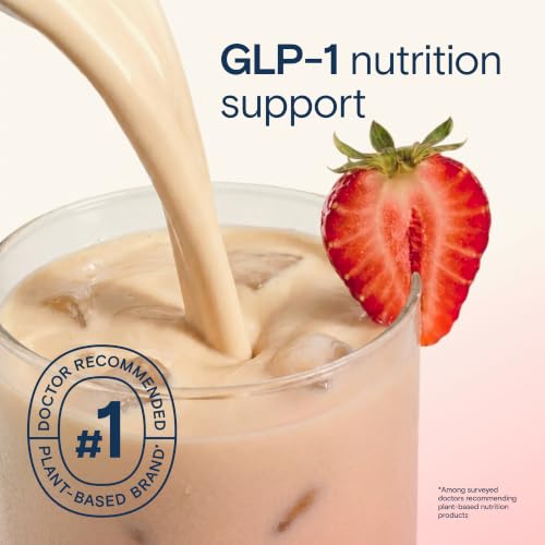 Image of KATE FARMS Organic High Protein Strawberry Nutrition Shake, 25g Protein, 6g Fiber, 27 Vitamins and Minerals, 0g Sugar, 11 oz (12 Pack)