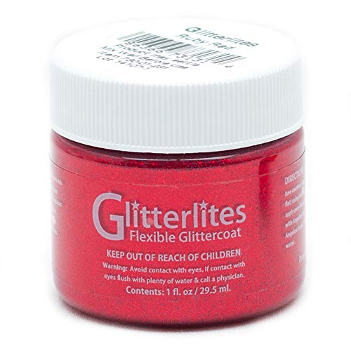 Angelus Flexible Glittercoat Glitter Paint, Ruby Red
