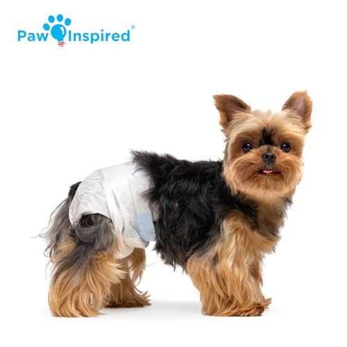 Image of Paw Inspired 32ct Disposable Dog Diapers | Female Dog Diapers Ultra Protection | Diapers for Dogs in Heat, Excitable Urination, or Incontinence (X-Small)