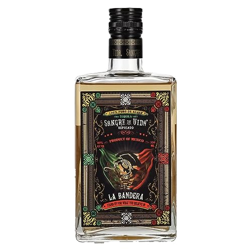 Sangre de Vida Loteria LA BANDERA Reposado Tequila 100% de Agave 40% Vol. 0,35l