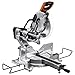 Happybuy 12-Inch Dual-Bevel Sliding Miter Saw - 15 Amp Power Tool with LED Cutline Guide, 5000 RPM for Precision Woodworking & Decking Projects