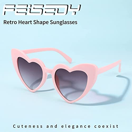 FEISEDY Vintage Heart Shaped Sunglasses Women Stylish Love Eyeglasses B2421-P13