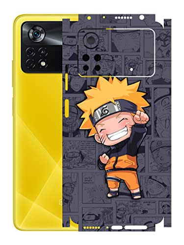 Image of AtOdds - Poco X4 Pro (5G) Mobile Back Skin Rear Screen Guard Protector Film Wrap (Coverage - Back+Camera+Sides) (Naruto)