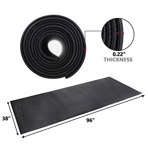 Zeny Exercise Equipment Mat Treadmill Mat 8X3 Ft Floor Mat High Density Fitness Gym Mat For Indoor Bike Cycling Mat,Jump Rope Mat,Elliptical Mat,Hard Floor Carpet Protection #TOP2
