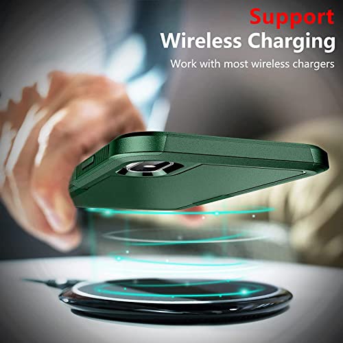 SPIDERCASE for iPhone Xs Max Case, [10 FT Military Grade Drop Protection] [2 pcs Tempered Glass Screen Protector] Shockproof Airbag Cushion Protective Case for iPhone Xs Max 6.5” (Dark Green)