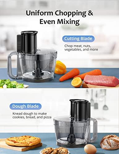 600W 9-Cup Food Processor Leuwd, 8-Cup Blender Jar for Juices, Shakes, Smoothies, and Cocktails, Food Processor and… - Image 5
