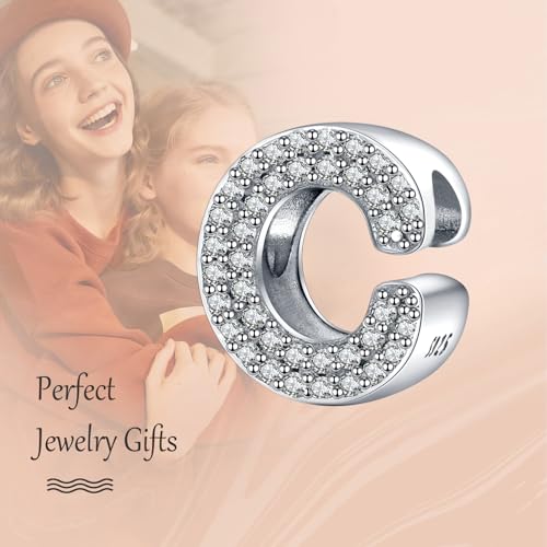 Annmors Letter Charm Alphabet Dangle Beads Happy Birthday Charms for Bracelet and Necklace Valentine's Day Mother's Day Christmas Charms Jewelry for Women2