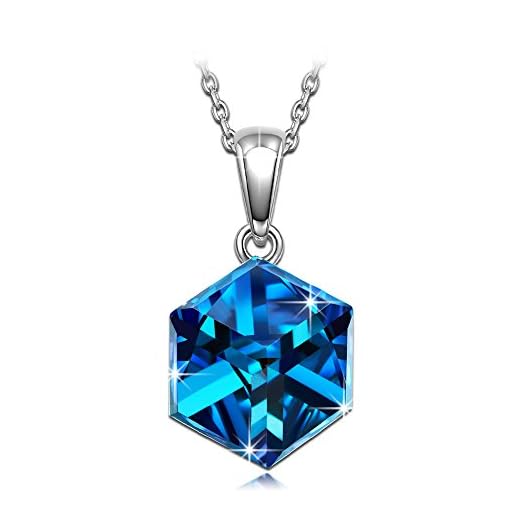 Alex Perry Regalos para Mujer San Valentín mujer collares cadena de plata Collar de azul cristal swarovski joyas mujer regalos mujer pendientes para boda niñas novia regalo madre e hija profesora