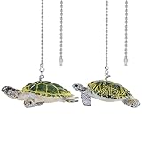 PH PandaHall 2 Stil Schildkröten Deckenventilator Zugkette 2 Stück 40.5cm Niedliche Realistische Meeresschildkröte Zugkettenverlängerung Ventilator Licht Zugketten Verlängerung Für Zimmer Küstendekor