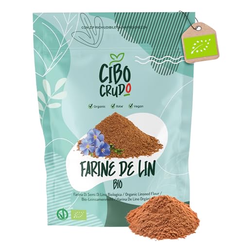 Farine de Lin Doré Bio - 500g. Farine à Graine de Lin en Poudre Riche en Oméga 3 et Fibres. Contient des Phytostérols Antioxydants et des Protéines Végétales....