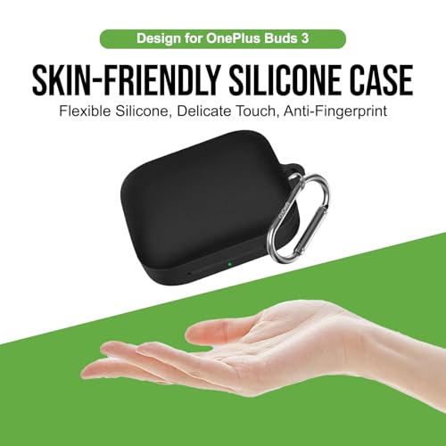 Image of Silicone Case Cover Compatible for OnePluss Buds 3 -Black