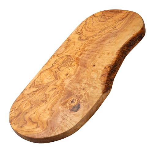 Erreke Planche en bois d'olivier naturel à découper dans la cuisine, pour servir, hacher, viande,...