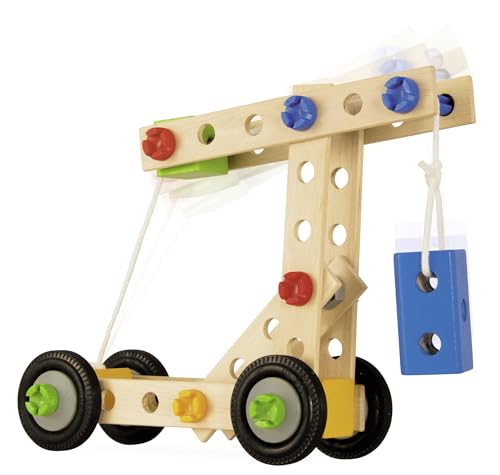 Eichhorn - Constructor Hubschrauber, 5 Verschiedene Modellvarianten, Konstruktionsspielzeug mit 120 Teilen,vielseitiges Holzspielzeug, aus 100% FSC zertifiziertem Buchenholz, ab 4 Jahren