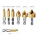 Countersink Drill Bit, Baban Countersink Drill Bit Set 6 Pcs 1/4'' Hex Shank HSS 5 Flute Countersink 90 Degree Center Punch Tool Sets For Wood Quick Change Bit 6mm-19mm Only Sold By Moworve