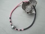  Häkelkette rosa/anthrazit