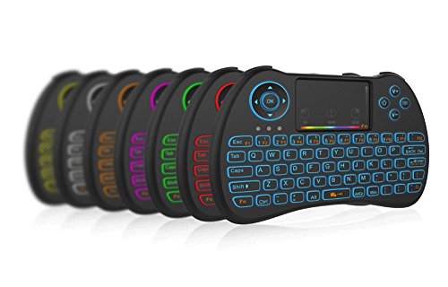 Ovegna (Versión retroiluminada H9i Retroiluminado Inalámbrico QWERTY Mini Teclado Remoto con...