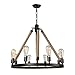 LNC Farmhouse Chandeliers Rustic Round Wagon Wheel 8-Light Fixture for Dining & Living Room, Bedroom and Foyer
