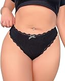 Banamic Seamless Lace Thong for Women No Show Thong Underwear Thong Sexy Panties(S-4XL)