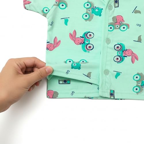 Image of Lil' Shark Baby Cotton T-Shirt & Shorts Set | 100% Pure Cotton Summer Wear for Baby Boys & Girls | Soft, Breathable Infant Casual Outfit | Printed T-Shirt with Shorts Set
