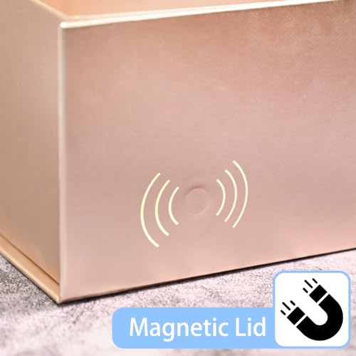 Image of LIFELUM Gift Box for Presents 13.8'' x 8'' x 4.45'' Rose Gold Luxury Gift Box with Magnetic Lid Gift Boxes Contains Card, Ribbon, Shredded Paper Filler Gifts for Women (1Pcs)