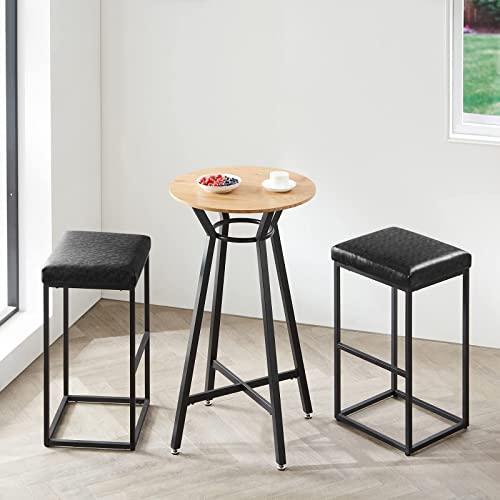 Youdenova 30" Bar Stools Counter Height Set Of 2, Modern High Bar Chairs For Living Room Pub, Faux Leather Kitchen Chairs With Thick Cushion & Sturdy Chromed Metal Steel Frame Base (30 Inch,Black) #TOP5