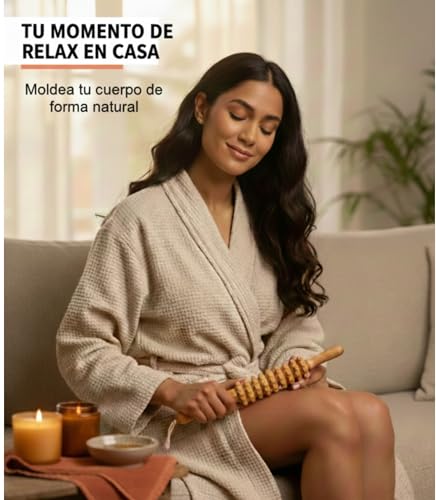 Kalisculpt - Rodillo de Maderoterapia: Masajeador Anticelulítico y Reductor de Madera de Haya | Drenaje Linfático y Eliminación de Toxinas | Ergonómico y Duradero - imagen 7