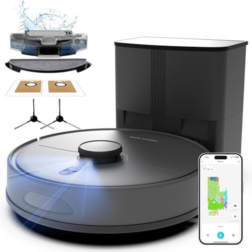 Image of Robot Vacuum with Self Empty Station, Up to 60 Days Hands Free Cleaning, 5000 Pa Suction, Remove Hair, Dust
