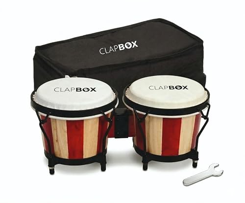 Image of Clapbox Bongo ZHB-108A (6''+7'') with Padded Bag and Tuning Key, Striped Design