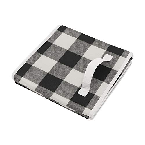 Sweet Jojo Designs Black And White Buffalo Plaid Check Boy Or Girl Small Fabric Toy Bin Storage Box Chest For Baby Nursery Or Kids Room - Woodland Farmhouse Flannel Country Lumberjack #TOP2