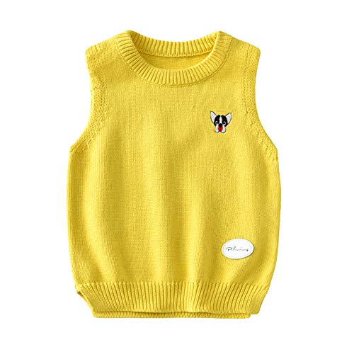 DaobaKIDS Strickweste Kinder Jungen Mädchen Ärmellos Rundhalsausschnitt Sweater Pullover Weste Top Cover
