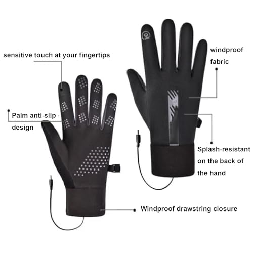 Guantes calefactables USB para esquí y senderismo con protección antiviento 2