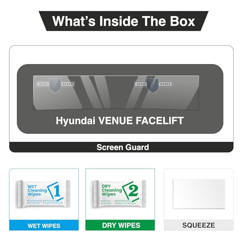 Image of LF Screen Guard For HYUNDAI VENUE 2026 FACELIFT | 12.3 Inch Dual-Screen Infotainment & Instrument Cluster + AC Console Protector Venue 2026 HX2 HX4 HX5 HX6 HX6T HX7 HX8 HX10 N6 N10 Car Stereo Film || Android Touch Screen Accessories [Not Tempered Glass]