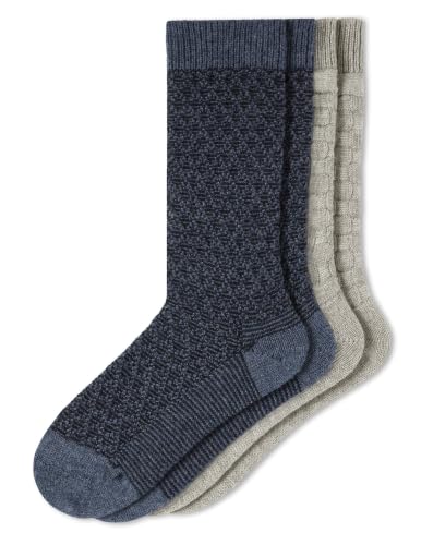 Image of HUE Women's Merino Wool Blend Crew Boot Breathable Natural Temperature Regulating Moisture Wicking Athletic Socks 2 Pair Pack