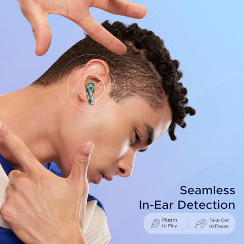 Image of Boat Airdopes 191 ANC, 32dB ANC, Ambient Mode, 60HRS Battery, 4Mics ENx, in-Ear Detection, IWP Tech, Fast Charge, v5.3 Bluetooth Earbuds, TWS Ear Buds Wireless Earphones with mic (Pellucid Green)