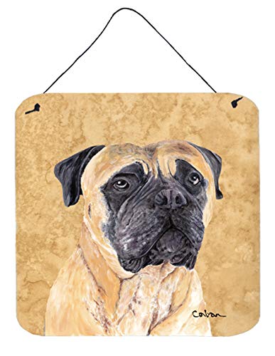 Caroline's Treasures SC9125DS66 Mastiff Wipe Your Paws Wall or Door Hanging Prints Aluminum Metal Sign Kitchen Wall Bar Bathroom Plaque Home Decor, 6x6, Multicolor